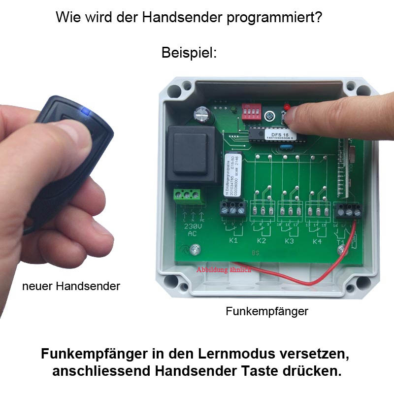 Handsender / Fernbedienung 4 Kanal 433MHz s. kompatible Modelle, 12,99 €