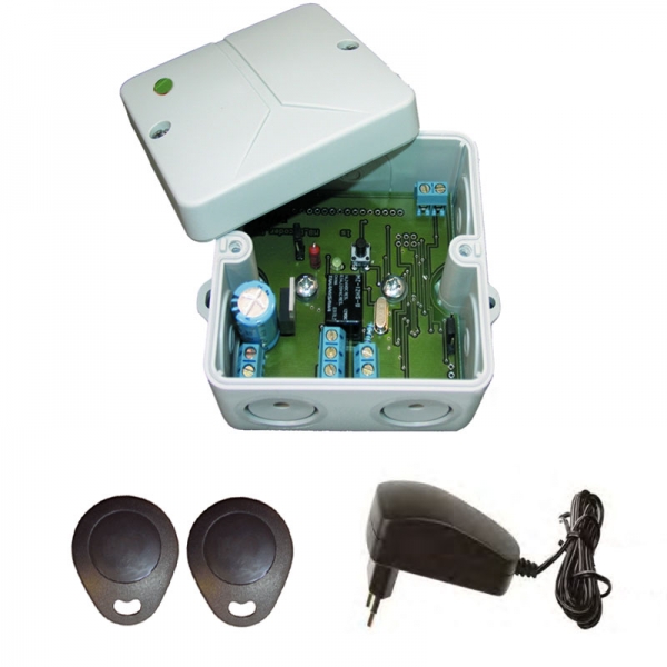 Transponder SET, inkl. Decoder, Leser, 2x Schlüssel und Steckernetzteil 230V