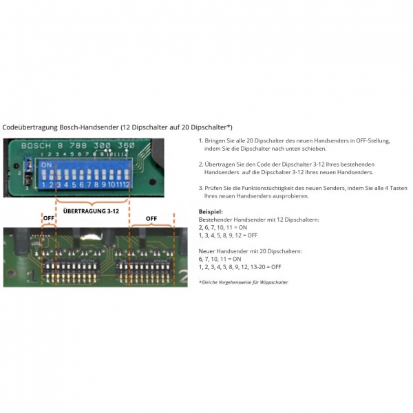 Somfy 26,975 MHz 4 Kanal auch Ersatz für Bosch LED grün 26,975 MHz Handsender