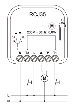 Eldat RCJ35 Unterputz-Empfänger 868 Mhz 1 Kanal 230 V potenzialbehaftet