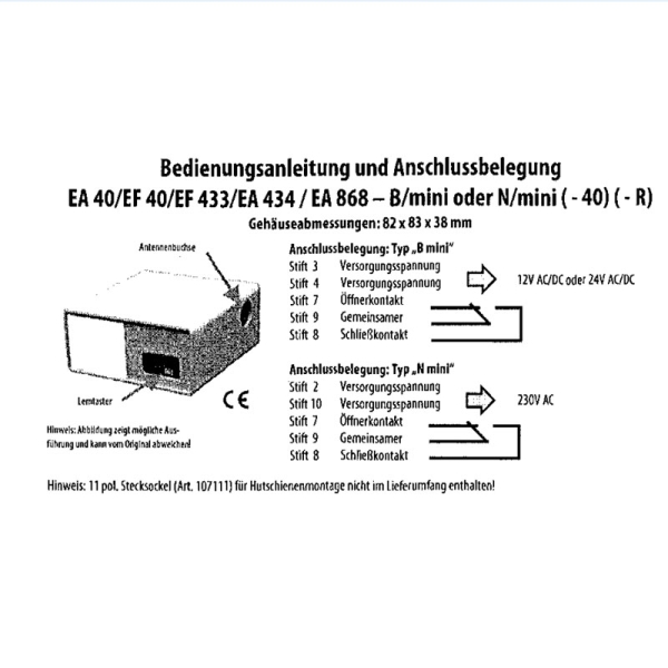 Ansonic Funkempfänger EF 433-B mini